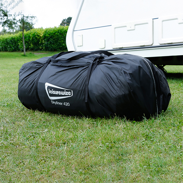 Streetwize Skyliner 420 Single Inflation Point Porch Awning - Black/Silver