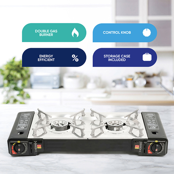 Streetwize Double Burner Portable Gas Stove