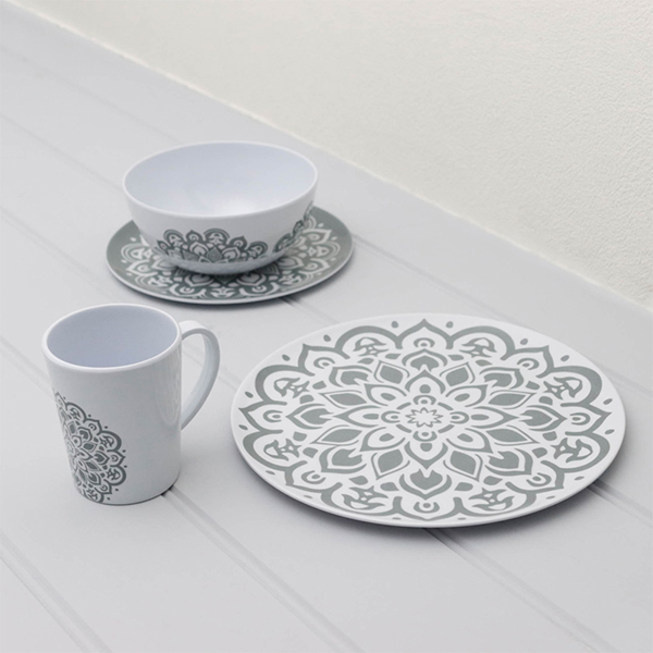 Streetwize 16 Piece Melamine Set Caravan Camping - Mandala