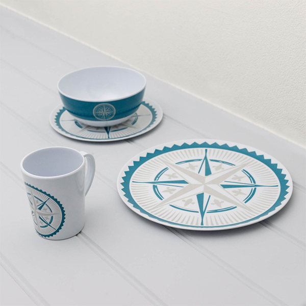 Streetwize 16 Piece Melamine Set Caravan Camping - Nautica