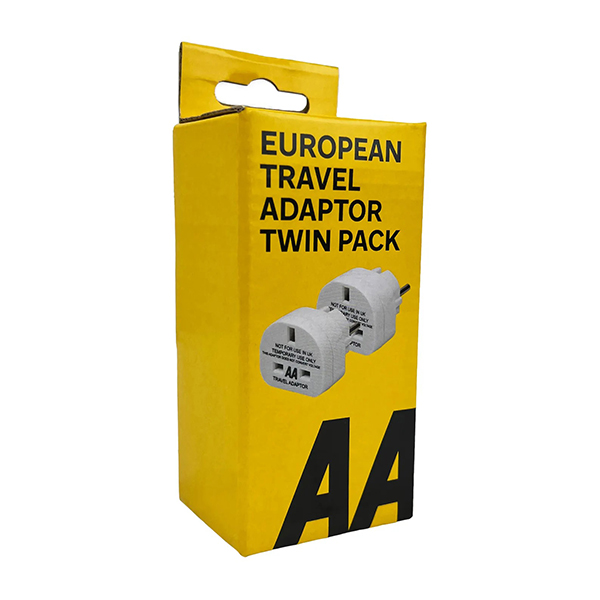 AA European Plug Adaptor (Twin Pack)