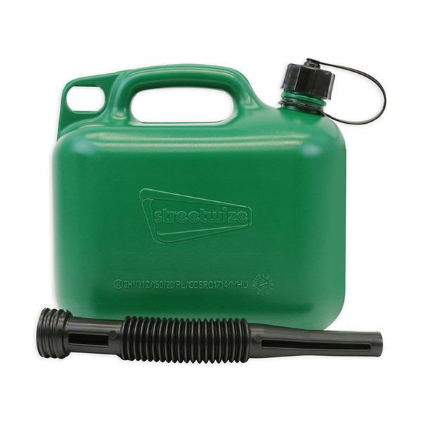 Streetwize 5L Plastic Green Fuel Can (Unleaded)