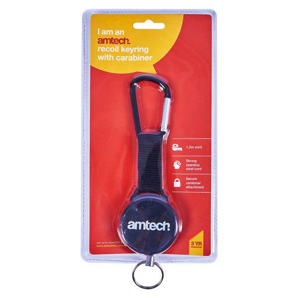 amtech Recoil Keyring With Carabiner