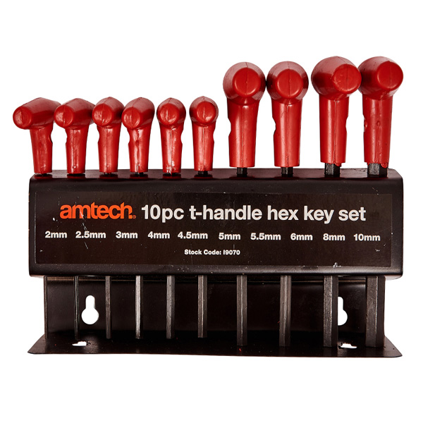 amtech 10pc T-Handle Hex Key Set
