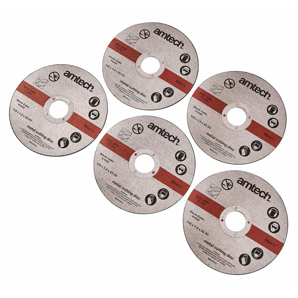 amtech 5pc 1.2mm X115mm Metal Cutting Discs