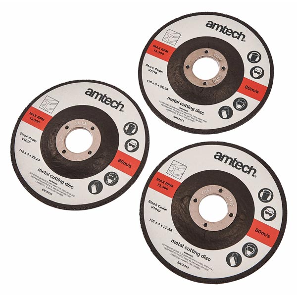 amtech 3pc 115mm Metal Cutting Disc