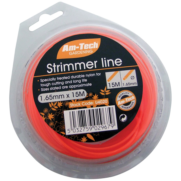 15m x 1.65mm Power Trimmer Strimmer Line Grass Bush Cutting Trimming Nylon Wire 