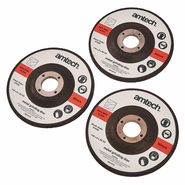 amtech 3pc 115mm Metal Grinding Disc