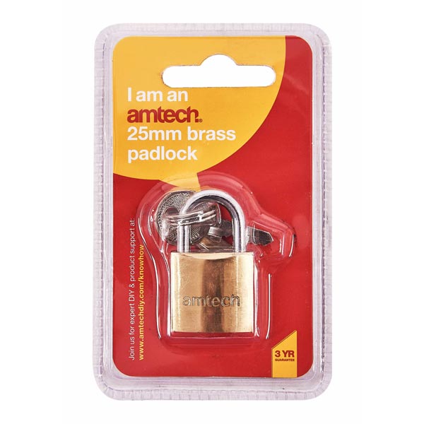 amtech 25mm Brass Padlock