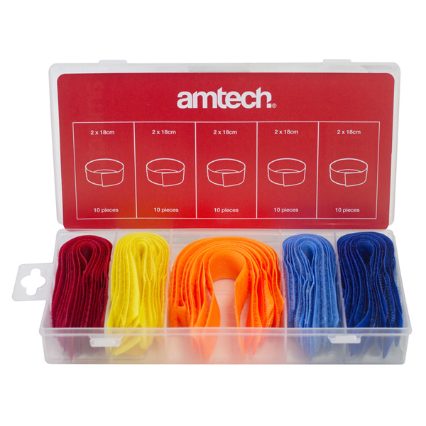amtech 50pc Cable Tidy Assortment