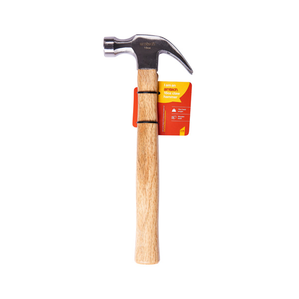 amtech 16oz Claw Hammer - Wooden Shaft