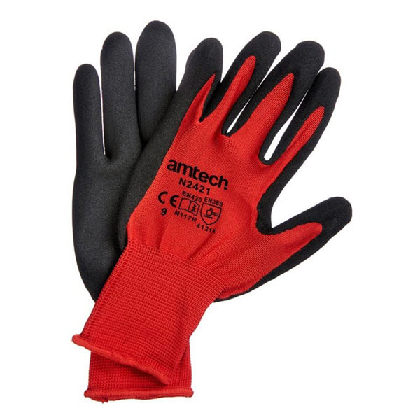 amtech Nitrile Performance Work Gloves Large Size 9