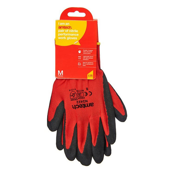 amtech Nitrile Performance Work Gloves Medium Size 8