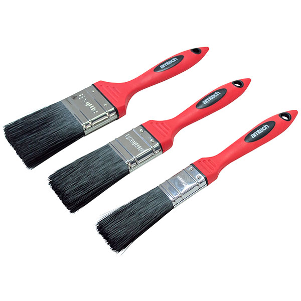 amtech 3pc No Bristle Loss Paint Brush Set - Soft Handle