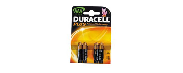 Duracell Plus Power Duralock AAA Card of 4
