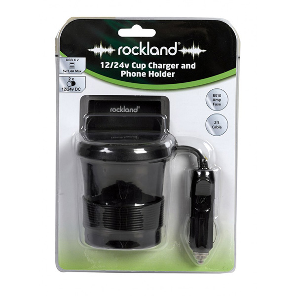 Rockland 12/24V Cup Charger and Phone Holder