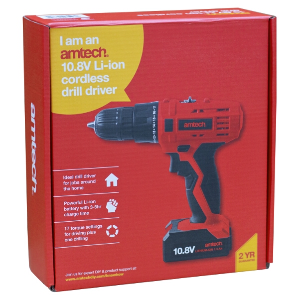 amtech Cordless 10.8V Drill & Driver + Battery & Charger