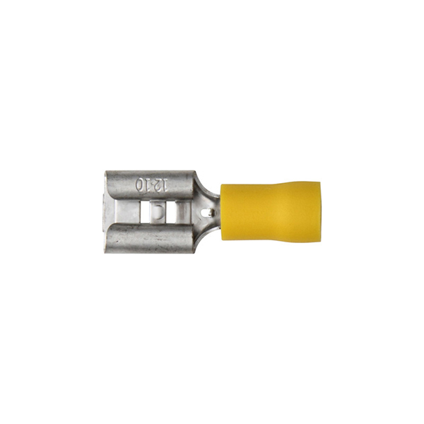 Pearl PK OF 10WIRE CONNECTOR YELLOW 250 6.3MM FUL