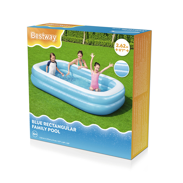 Bestway Blue Rectangular Family Pool 2.62m