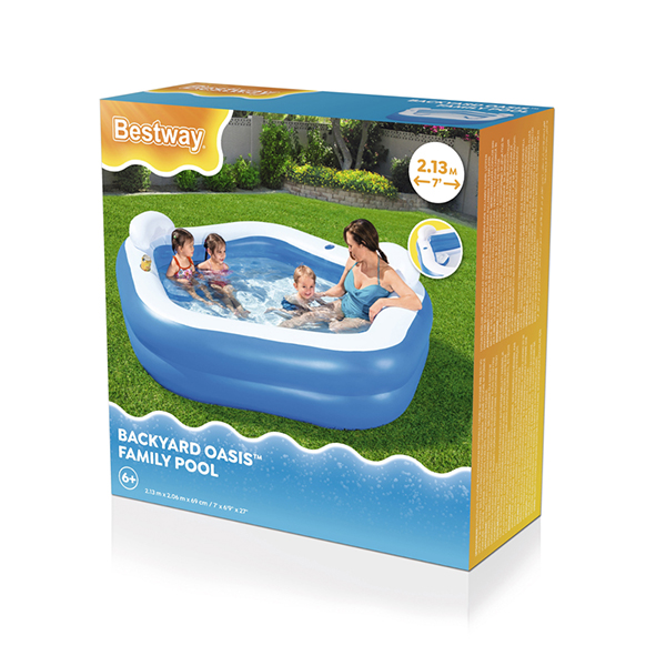 Bestway Backyard Oasis Inflatable Family Pool 2.13 m x 2.06 m x 69 cm