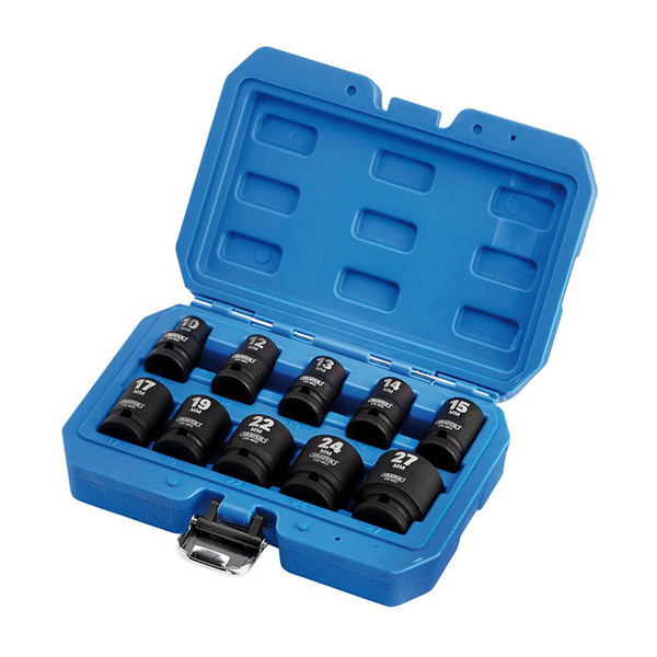 Draper Metric Impact Socket Set, 1/2" Sq. Dr. (10 Piece)