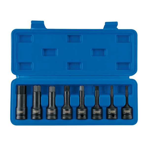 Draper Expert Impact Hex. Socket Bit Set, 1/2" Sq. Dr. (8 Piece)