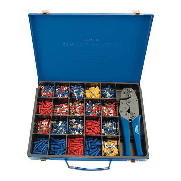 Draper Expert Ratchet Crimping Tool And Terminal Kit, 220mm