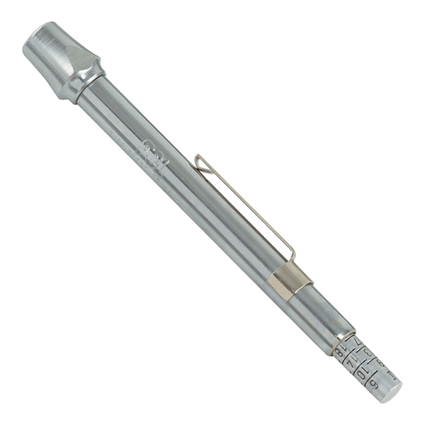 Tyre Pressure Gauge, In-Line Head, 6-50 psi & 0.5-3.4 bar