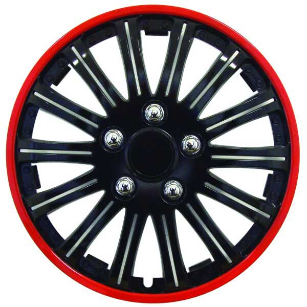 Streetwize Lightning Sports 15 Inch Wheel Trims Black/Red (Set of 4)
