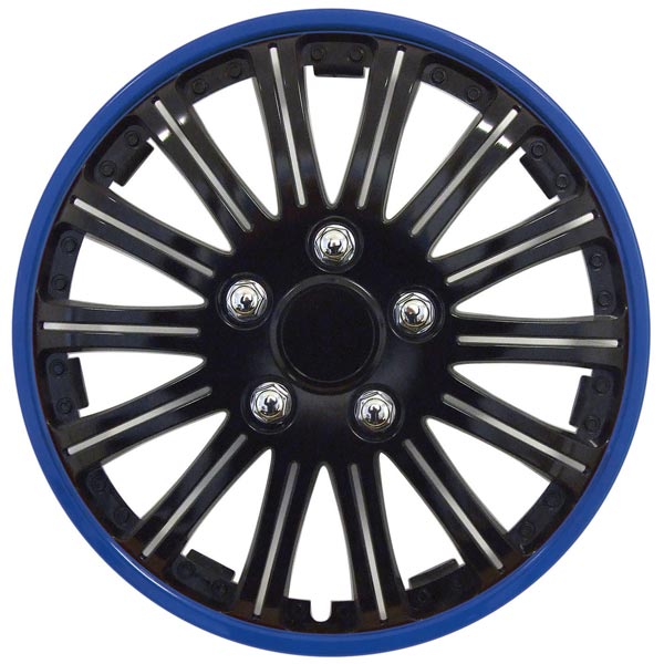 Streetwize Lightning Sports 14 Inch Wheel Trims Black/Blue (Set of 4)