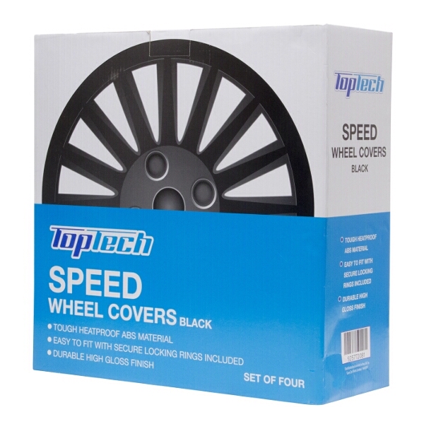 Top Tech Speed 15 Inch Wheel Trims Gloss Black (Set of 4)