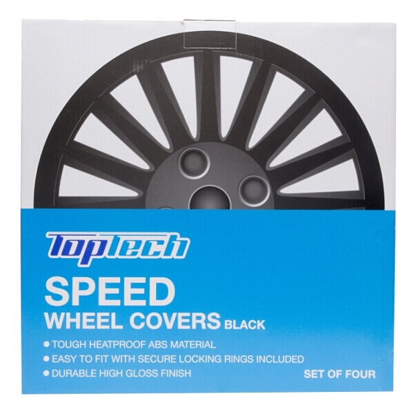 Top Tech Speed 16 Inch Wheel Trims Gloss Black (Set of 4)