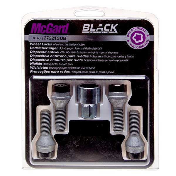 Mcgard Locking Bolt Set (Blk) M12X1.5 29.5mm 60 Deg BMW/mercedes/vauxhall/r | Euro Car Parts