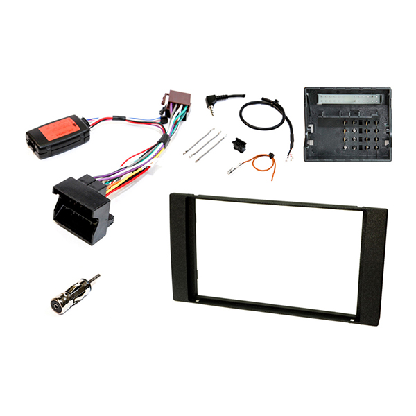 INCARTEC Ford (2002 Onwards) Double DIN Car Stereo Upgrade Fitting Kit (With SWC/ Square radio) MATT BLACK