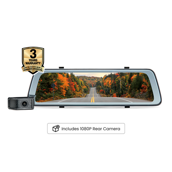 Road-Angel Road Angel Mirror Dash Cam 10" Touch Screen Reversing Aid & Rear 1 | Euro Car Parts