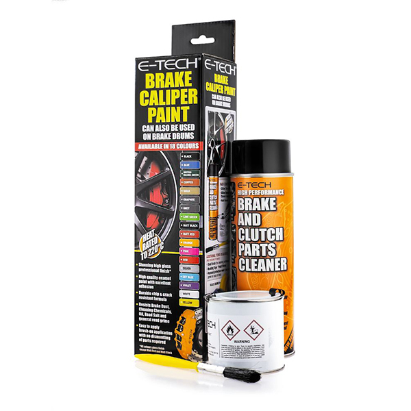 E-TECH Matt Black Brake Caliper Paint Kit (Includes Cleaner, Paint, Brush)