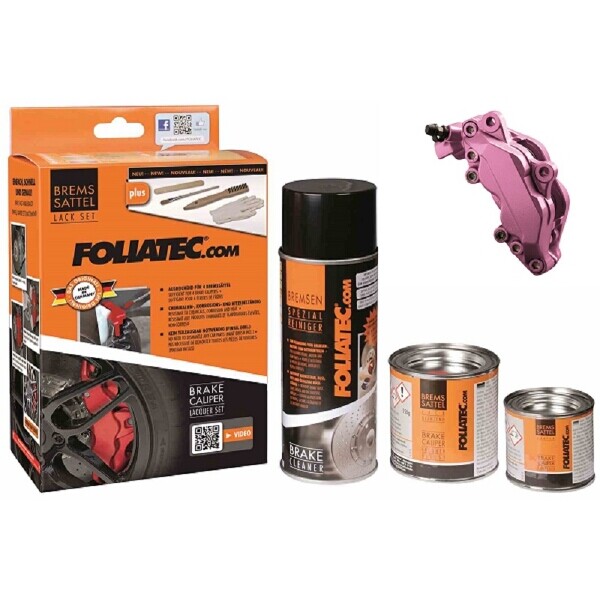 Foliatec Brake Caliper Paint Set Pink Metallic (Includes Cleaner, Brush