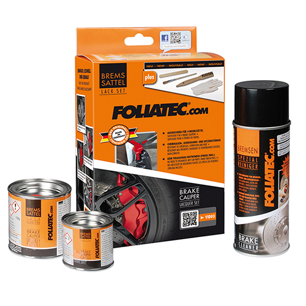 Foliatec Brake Caliper Paint Set Copper Metallic (Including Cleaner, Brush, Gloves)