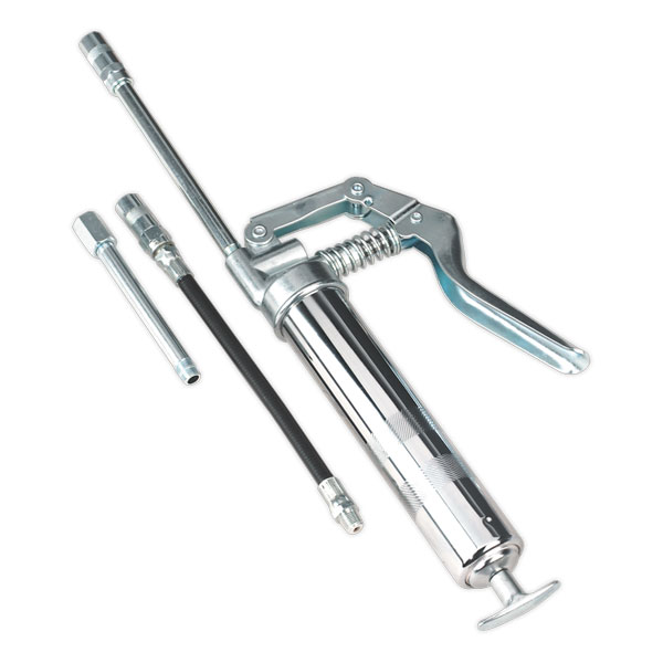 AM-TECH 200CC SIDE LEVER GREASE GUN SOLID /& FLEXIBLE DELIVERY TUBE TOOL