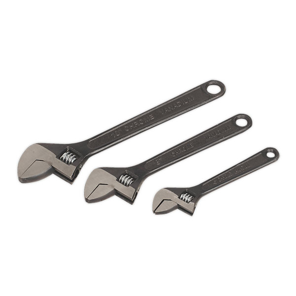 AK607 Adjustable Wrench Set 3pc Rust Resistant