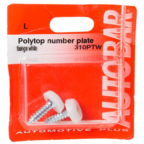 Polytop Number Plate Fittings - White