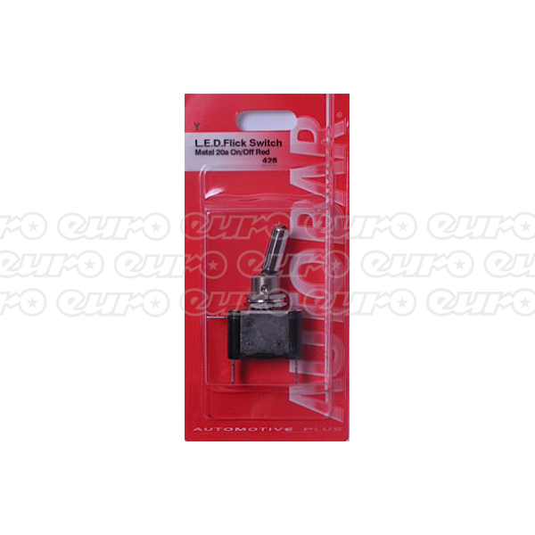 Flick Switch Red LED 20a Metal