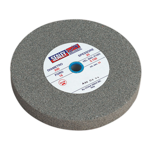 Sealey 200 x 25mm Grinding Stone 16mm Bore - A60P Fine