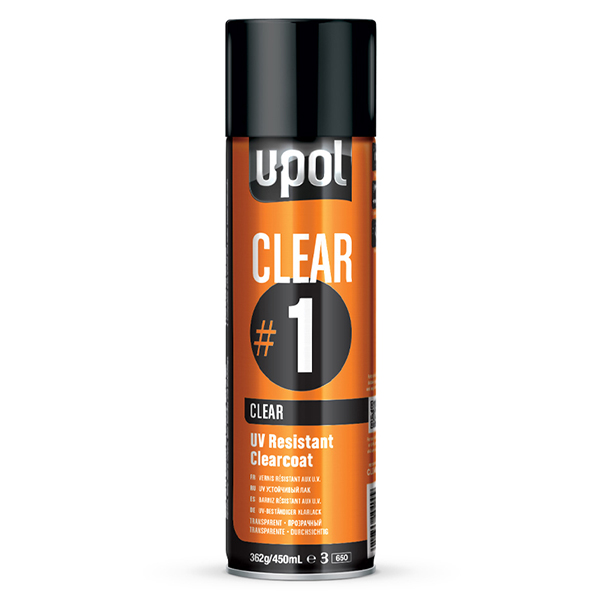 U-POL CLEAR#1 UV Resistant Clearcoat Aerosol 450ml