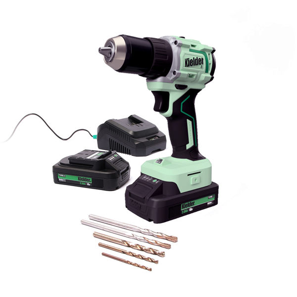 Kielder 13mm 18v L-Ion TYPE18 Brushless Ultra Compact Combi Drill,  2 x 2.0Ah with 5 x D