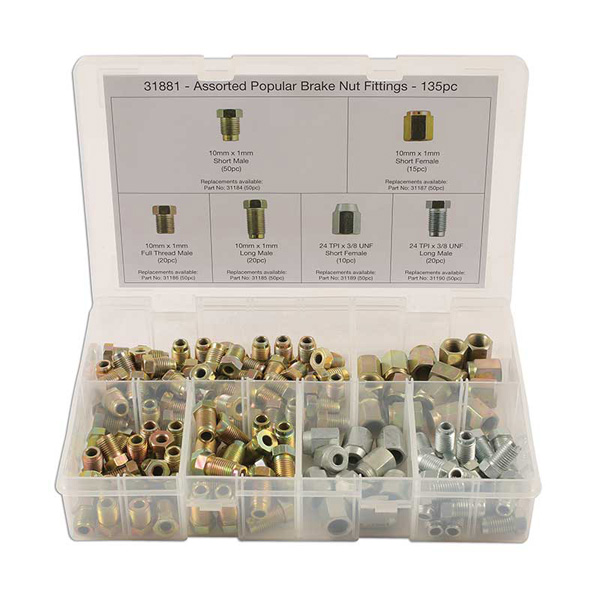 31881 Assorted Brake Nut Fittings 135pc