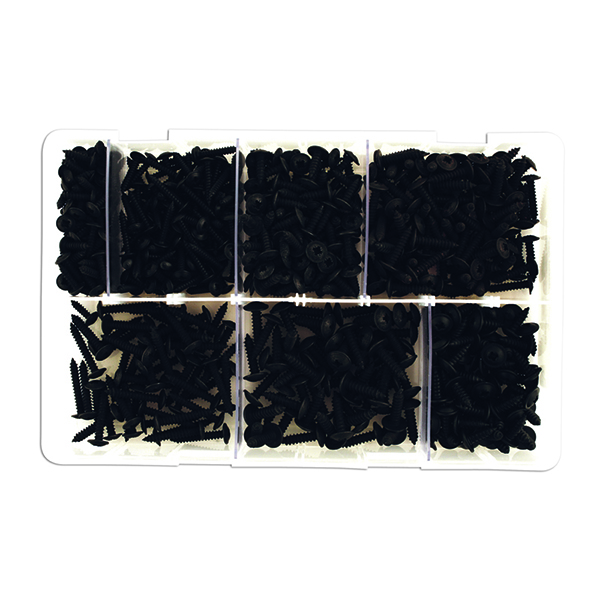 Connect Assorted Self Tapping Black Flanged Screws Box - 700 Pieces
