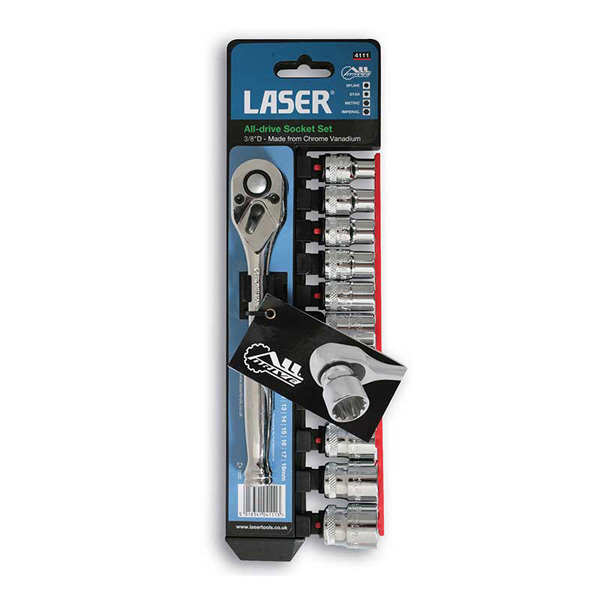 Laser 4111 Alldrive Socket Set 3/8"D 12pc