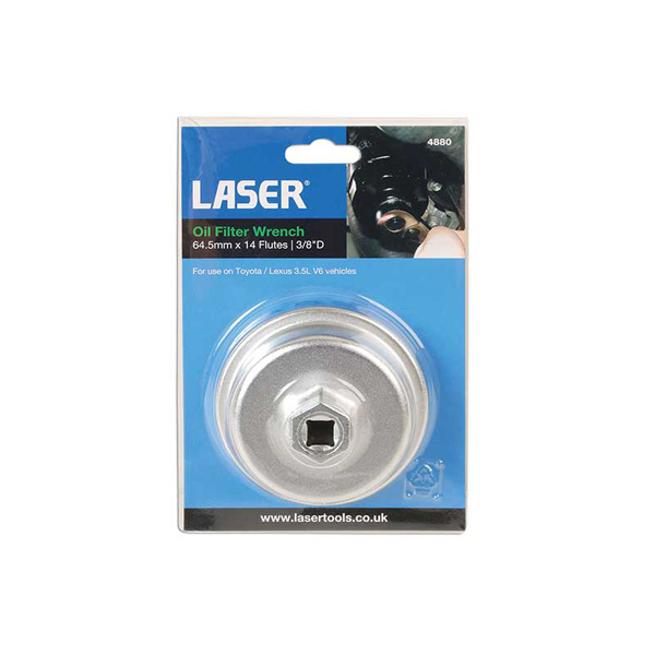 Laser 4880 Oil Filter Wrench 3/8"D - 64.5mm x 14 Flutes