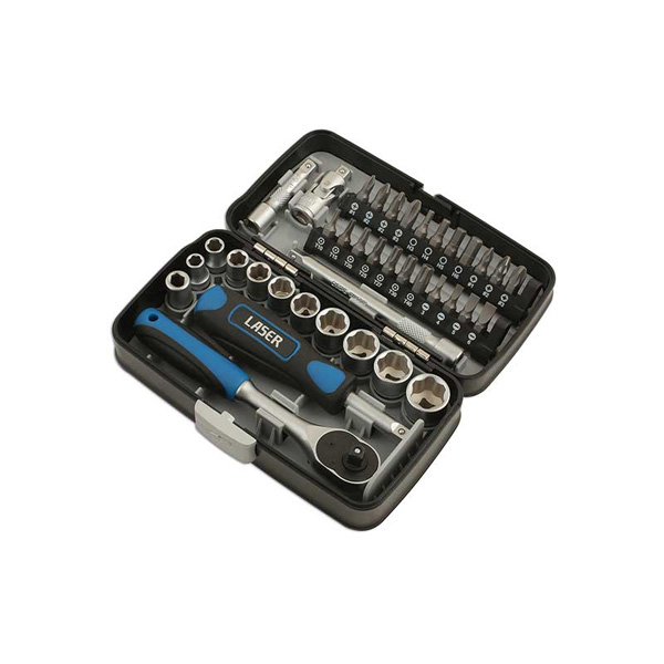 Laser 5960 Socket & Bit Set 1/4"D 38pc